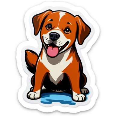 Dog itching but on carpet sticker