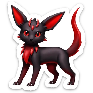 Shiny edgy dark gloomy red gothic cool badass emo-Umbreon-Salandit-Jolteon-fusion sticker