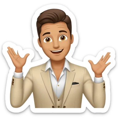 Happy Rock Pop Music Male Singer in his 30s dressed with style sticker