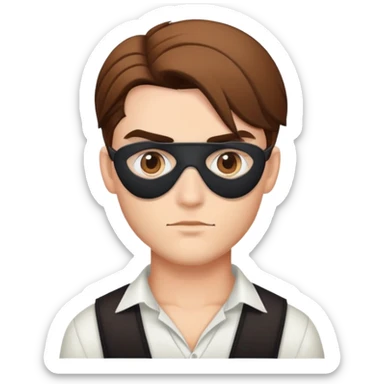 Handsome guy with eyepatch and a brown side parting sticker