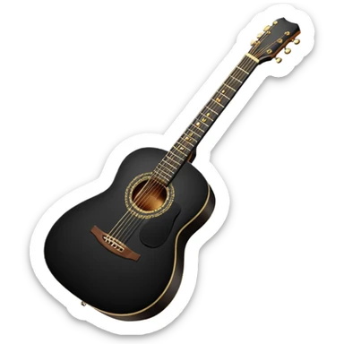 black acoustic guitar sticker