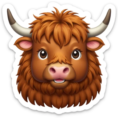 Single color highland cow emoji sticker