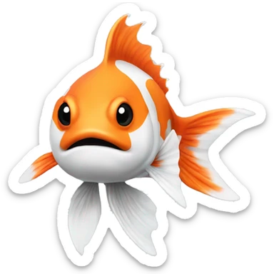 Karp koi white and black  sticker
