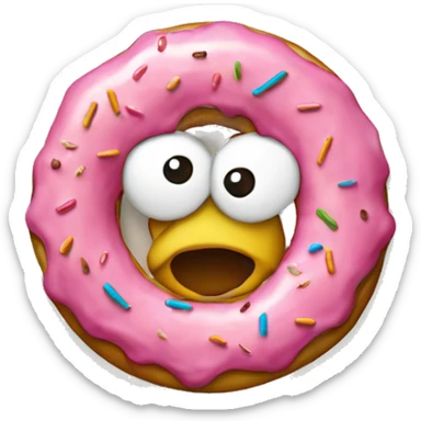 Un donut manger par homer Simpson  sticker