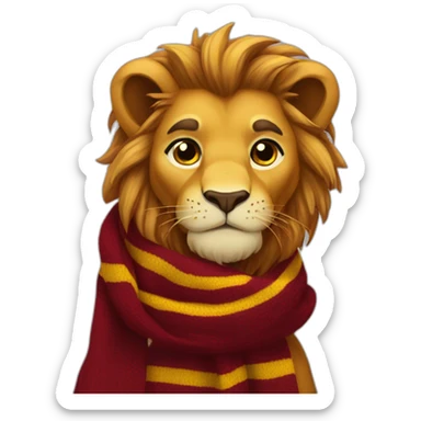 Gryffindor lion scarf hogwarts sticker