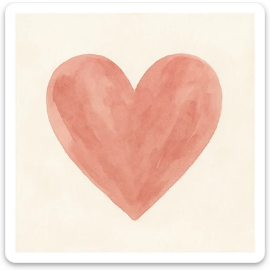 a heart with visible brushstrokes, gouache style sticker