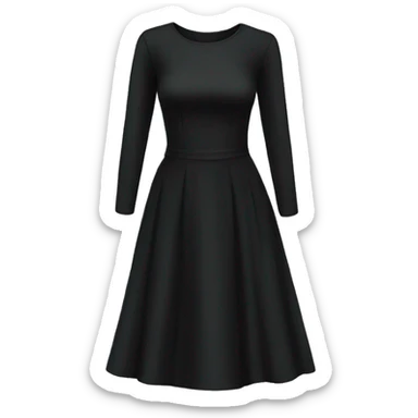 long sleeve black dress sticker