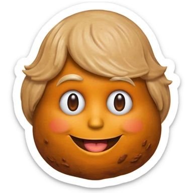 the poop emogi, a pile of poop in trumps image   none of those are what i want  i want the poop emogi with trumps face renbdered in poop, with an orange cast, and his wig on top sticker
