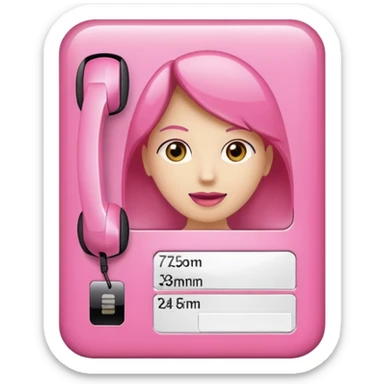 Pink caller Id card
 sticker