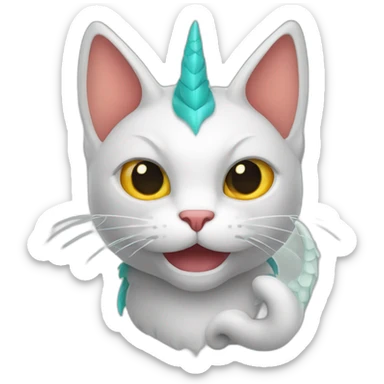 cat with dragon horn sticker