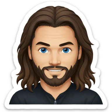 Blue eyes Jason mamoa longer hair smiling black shirt sticker