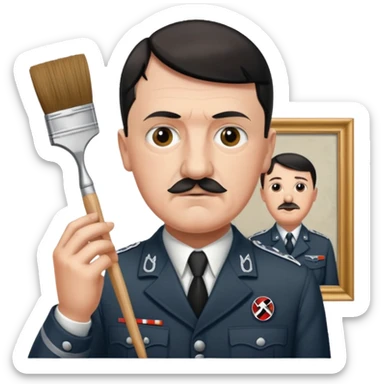 Adolf  hitler in uniform working as a decorator in a house nazi sticker