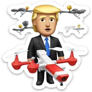 Donald trump and flying drone sticker