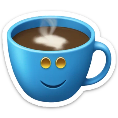 Blue coffe cup sticker