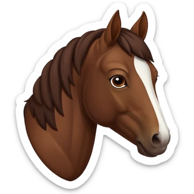 brown horse with chocolate mane and a long white stripe on its muzzle sticker