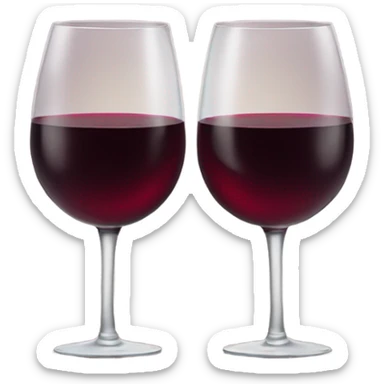 2 glasses of red wine sticker