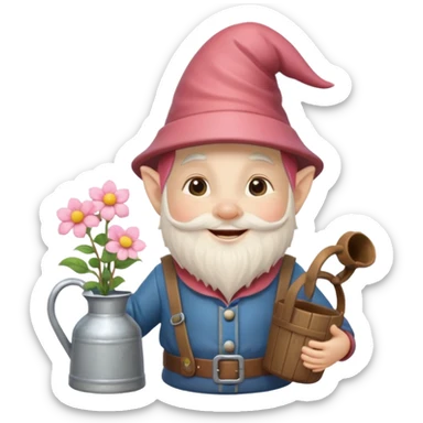 gnome with watercan sticker