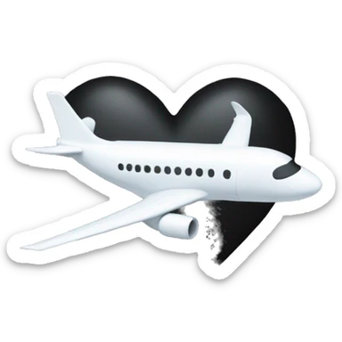 Dot dot dot small aeroplane n small black heart  sticker
