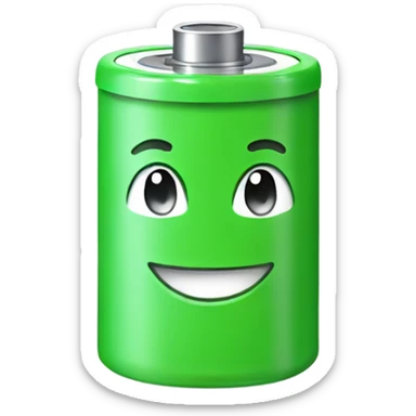 Smiling Green battery  sticker