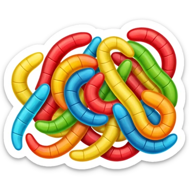 gummy worms candy, not a real worm sticker