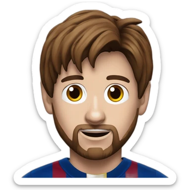 Lionel Messi with a barcelona  sticker