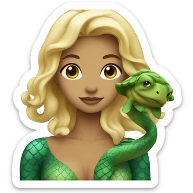 darkblonde mermaid with a turtle sticker