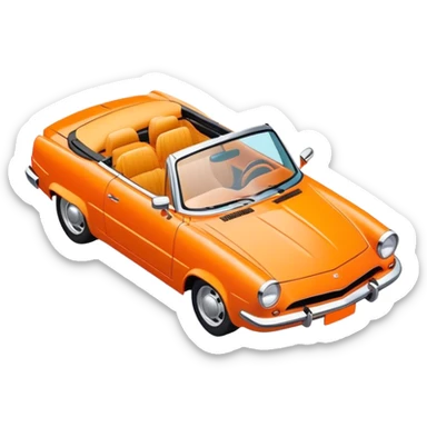 Orange driving riding in a convertible  sticker