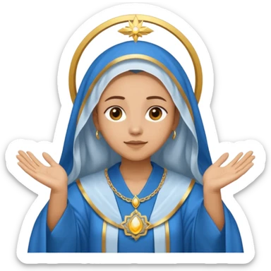 Nossa senhora das graças com aura e mãos abertas  sticker