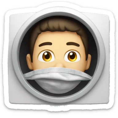 a guy hiding in a ventilation sticker