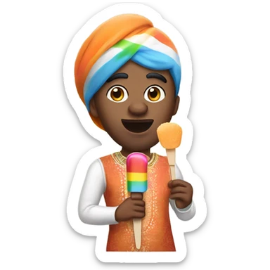 Indian man drag queen eating a popsicle  sticker