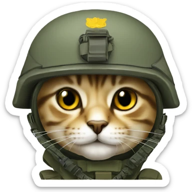 military cat Ukrainian marines sticker