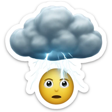 Some kind of thunderstorm in someone’s head or over someone’s head lol sticker