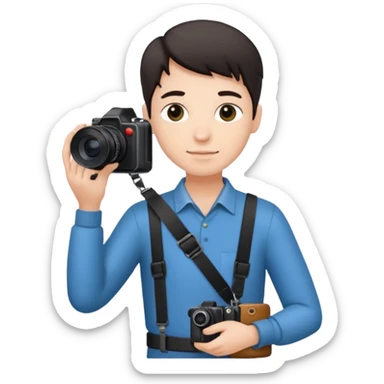 photographer taking a photo side view sticker