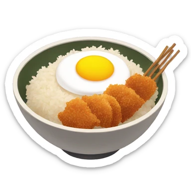 Tonkatsu bowl rice sticker