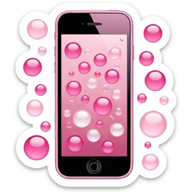 mix light pink dark pink and white girly phone ui rocket sticker
