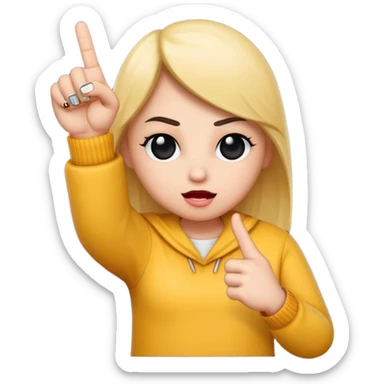 A baddie showing middle finger  sticker