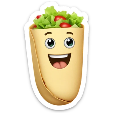 Burrito with thumbs up sticker