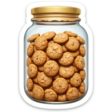 glass jar with oatmeal cookies sticker