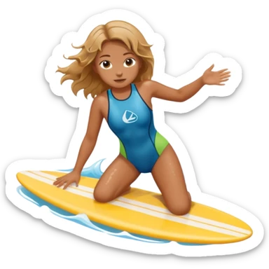 Surfing girl sticker