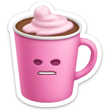A pink hot chocolate cup sticker