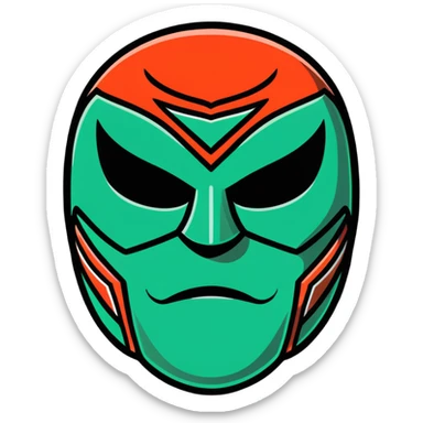 luchador mask in Milwaukee Bucks basketball team colors sticker
