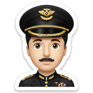 Charlie Chaplin not wearing a hat and wearing a military uniform sticker