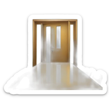 An emoji showing a door, semi-open, of a conference room, bright colors sticker