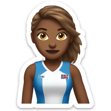 brown skin brown hair girl playing netball sticker