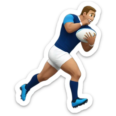 Rugby player scoring a try sticker