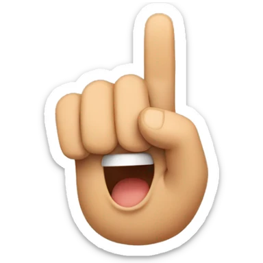 angry emoji with pointing left hand and showing two fingers of right hand sticker
