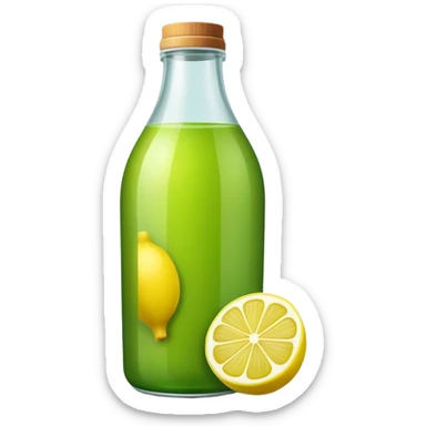Bottle green lemon juice sticker
