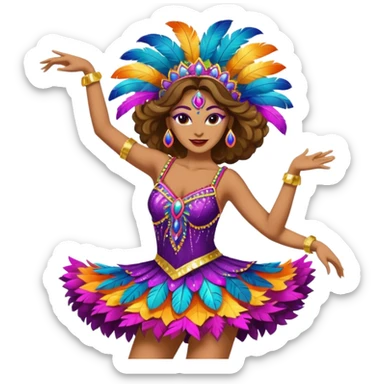 Dançando vestido com roupa de carnaval sticker