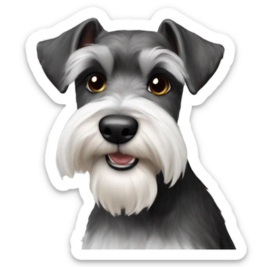 two miniature schnauzers with black and white fur sticker