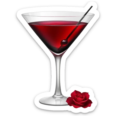 🍸+🍹🖤+🌹 (the liquid is black)  sticker
